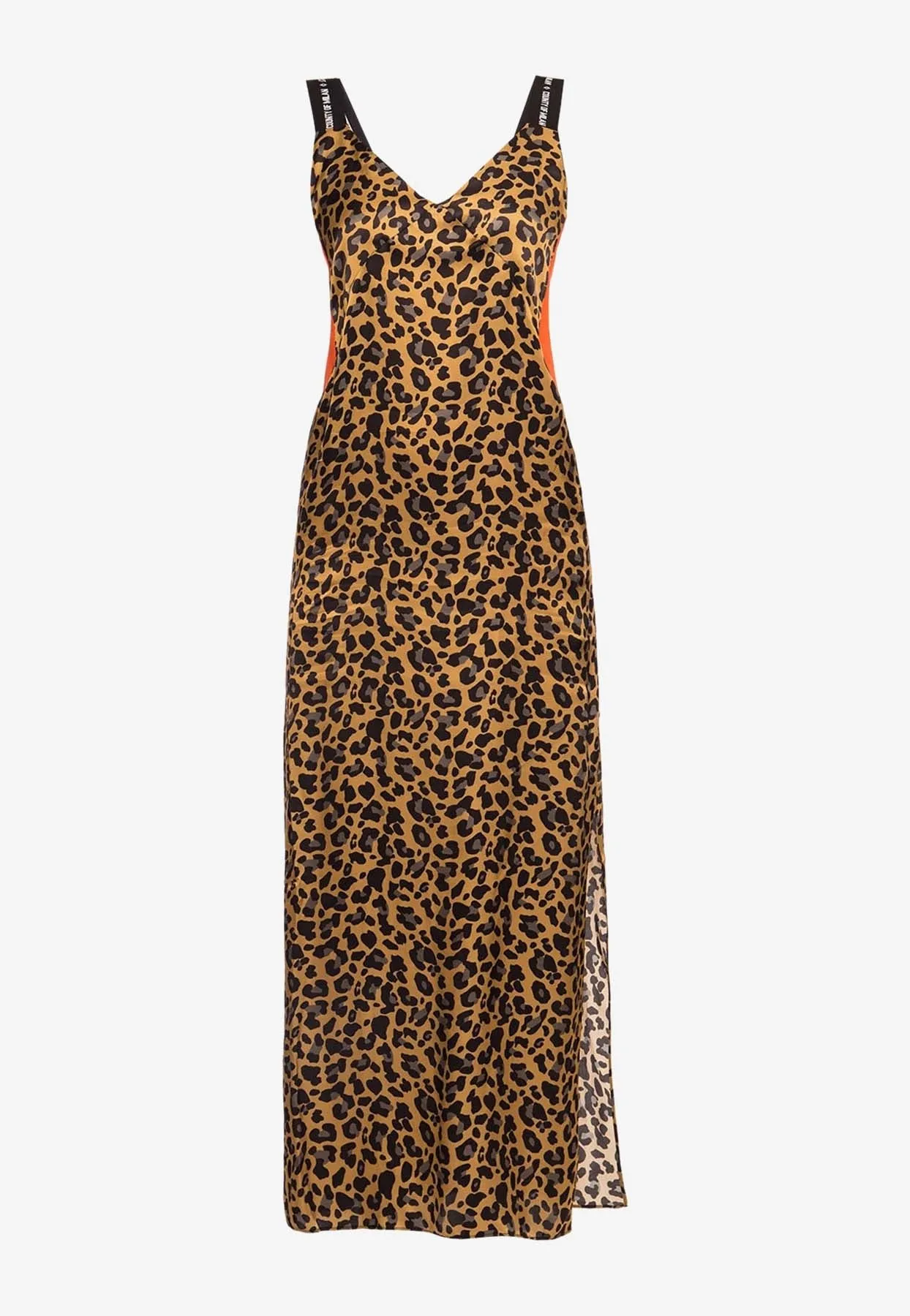 Leopard-Print Slip Midi Dress