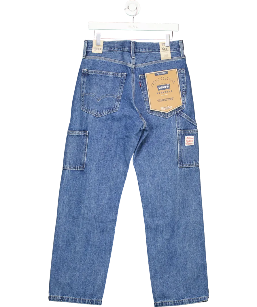 levis Blue 568 Loose Straight Carpenter Pants W30