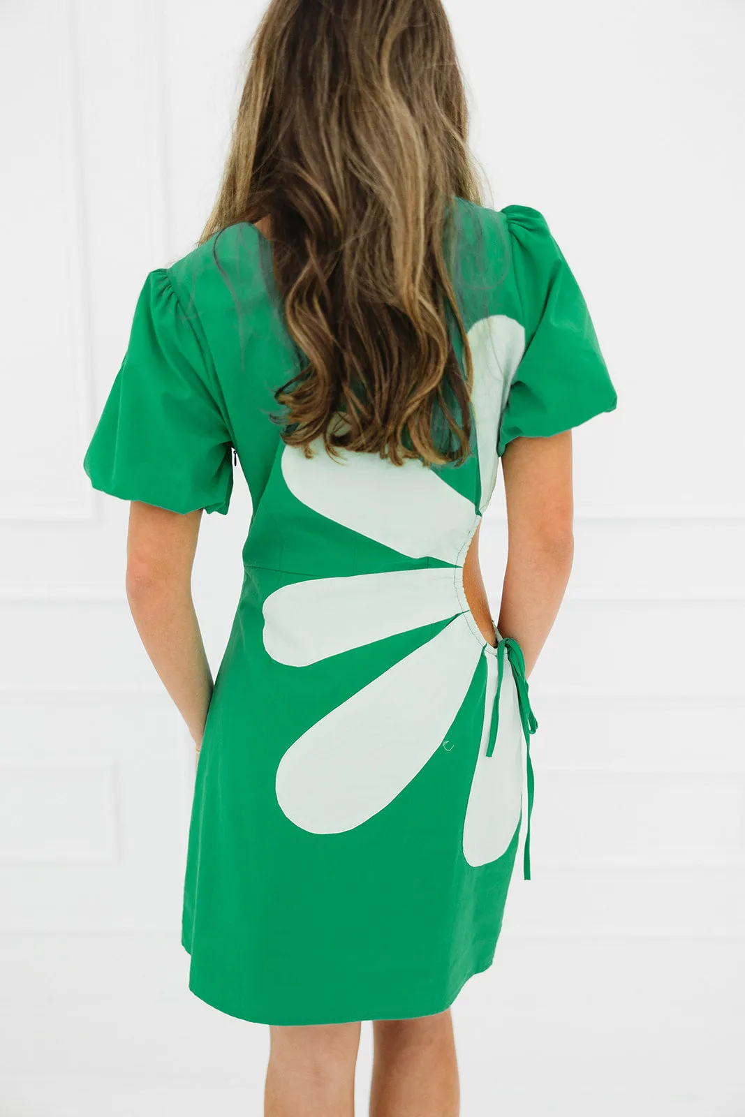 Liam Mini Dress - Emerald/Light Lime