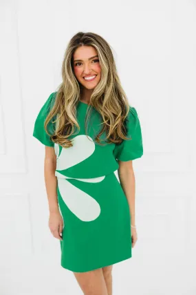 Liam Mini Dress - Emerald/Light Lime