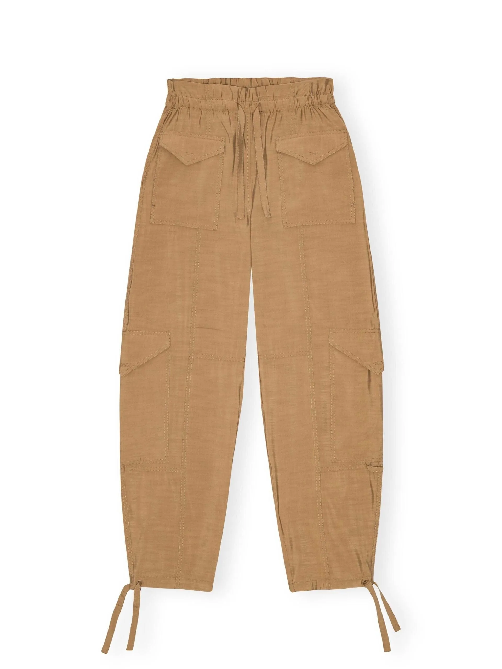 Light Slub High Waist Pocket Pants / Tiger's Eye