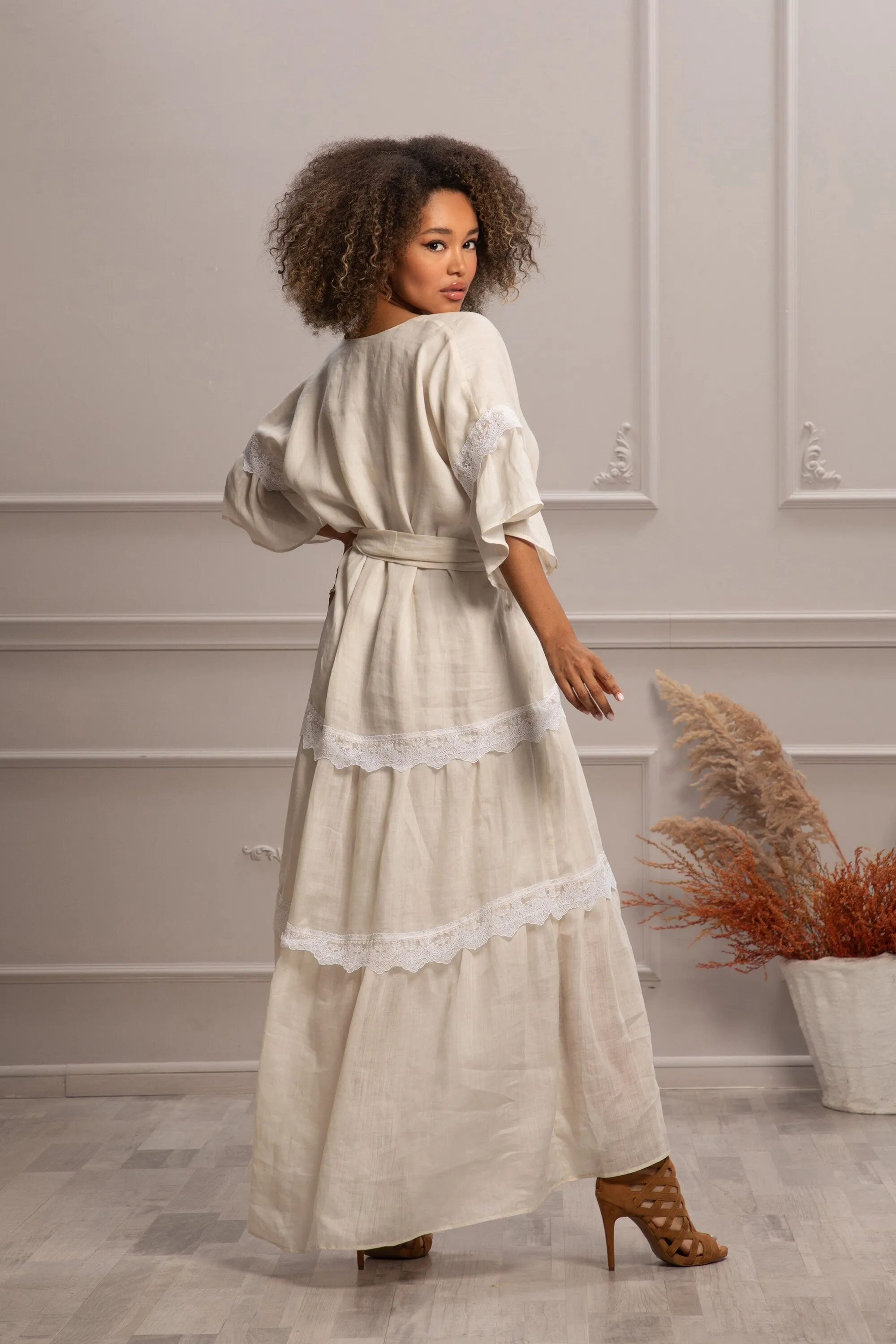 LINEN LACE DRESS