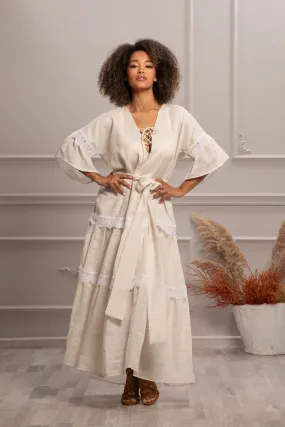LINEN LACE DRESS