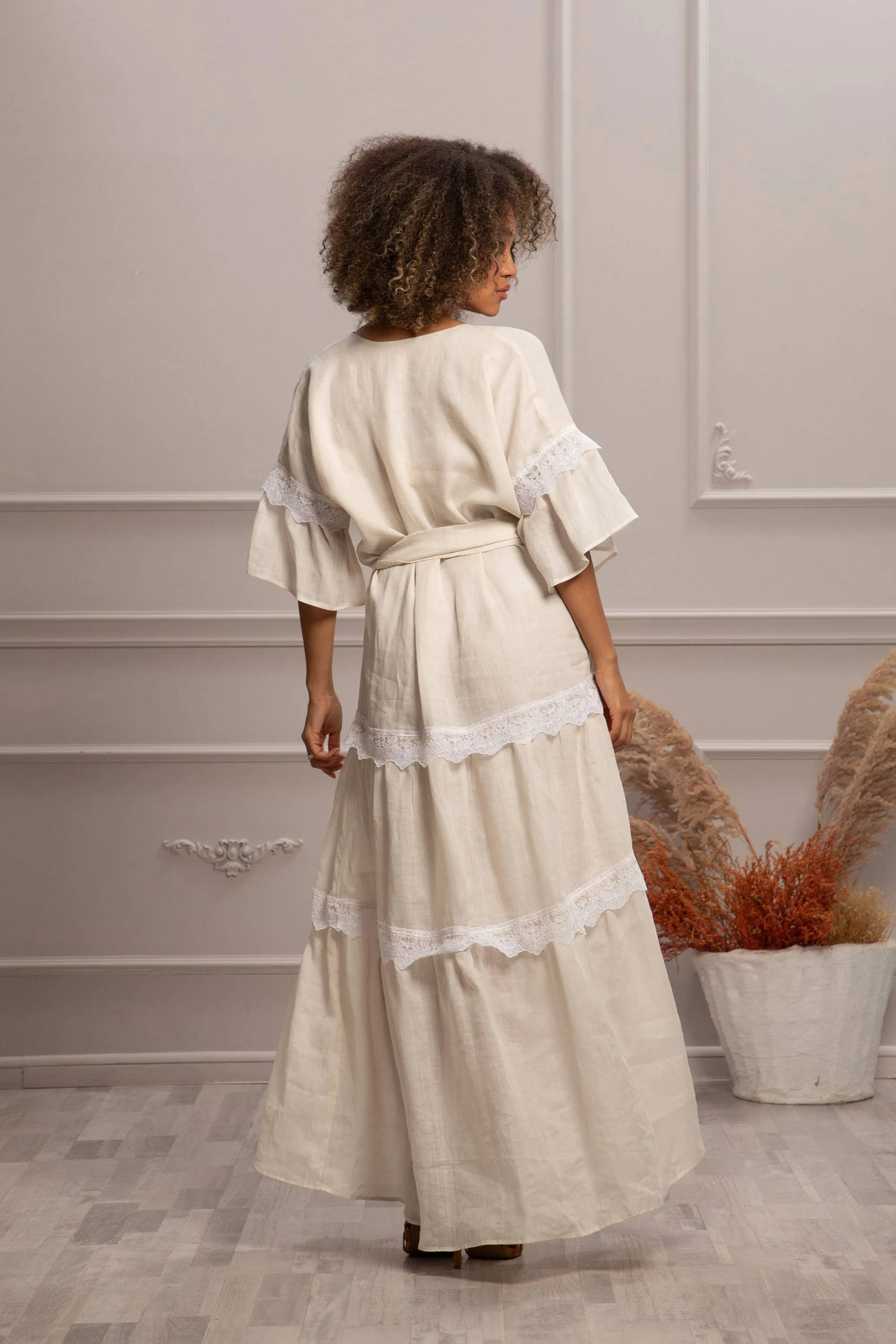 LINEN LACE DRESS