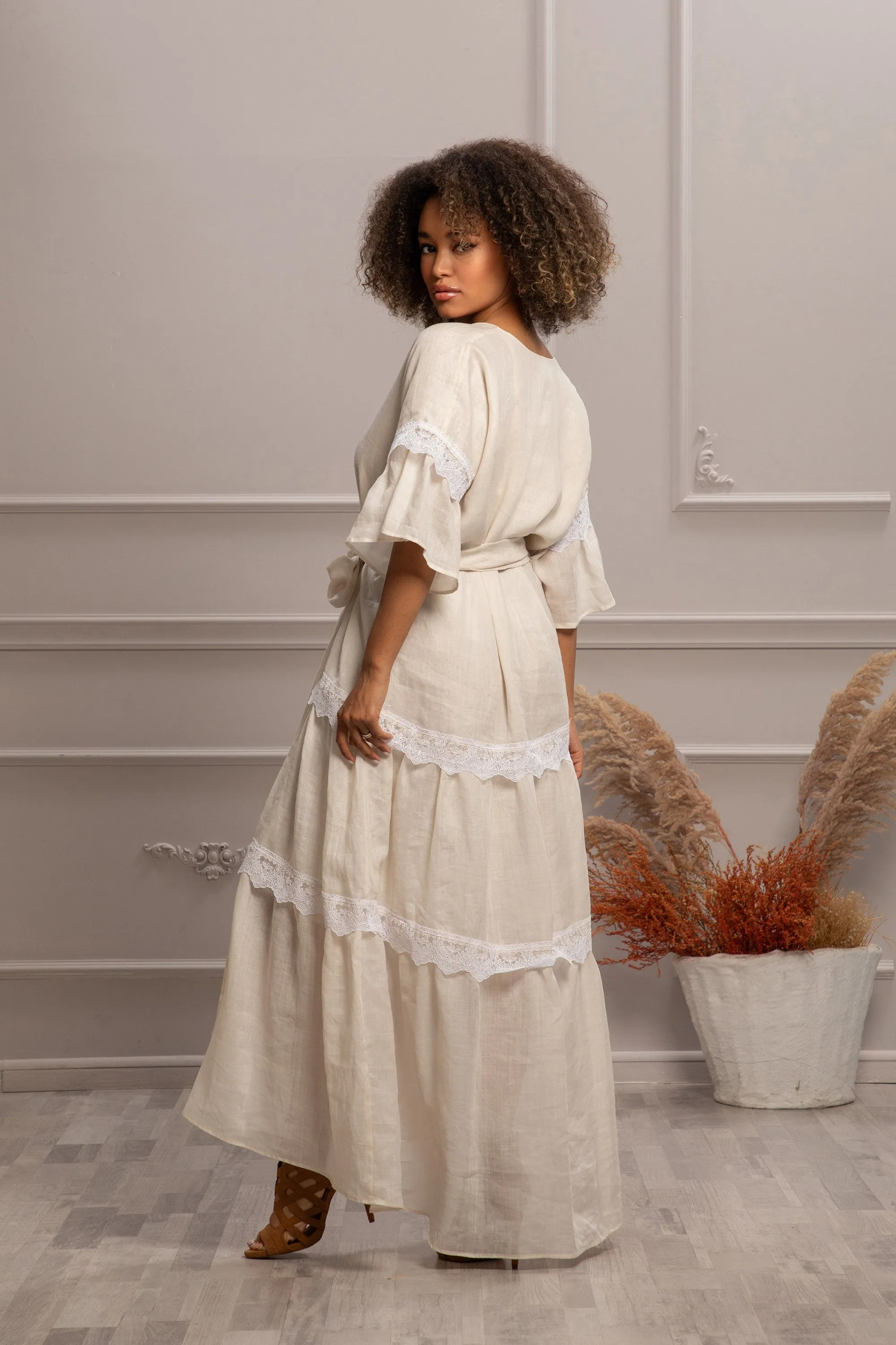 LINEN LACE DRESS