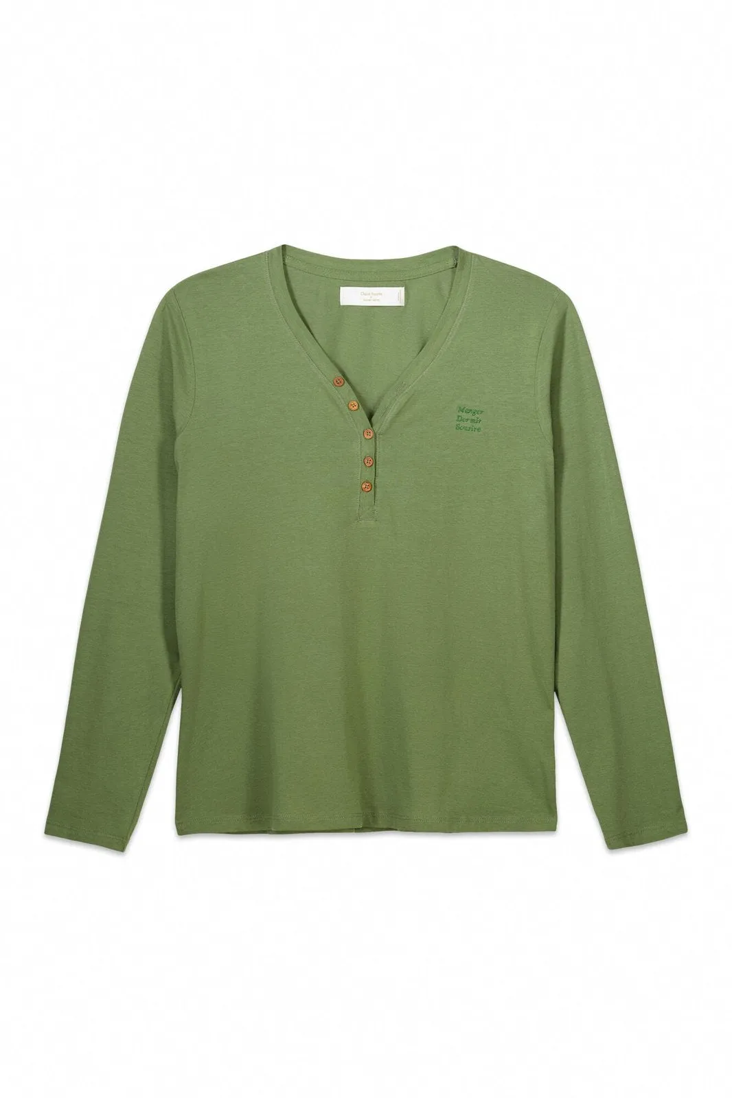 Long sleeve t T-shirt 100% cotton green - Green