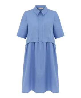 Machka Shirt Sleeve Shirt Dress Blue