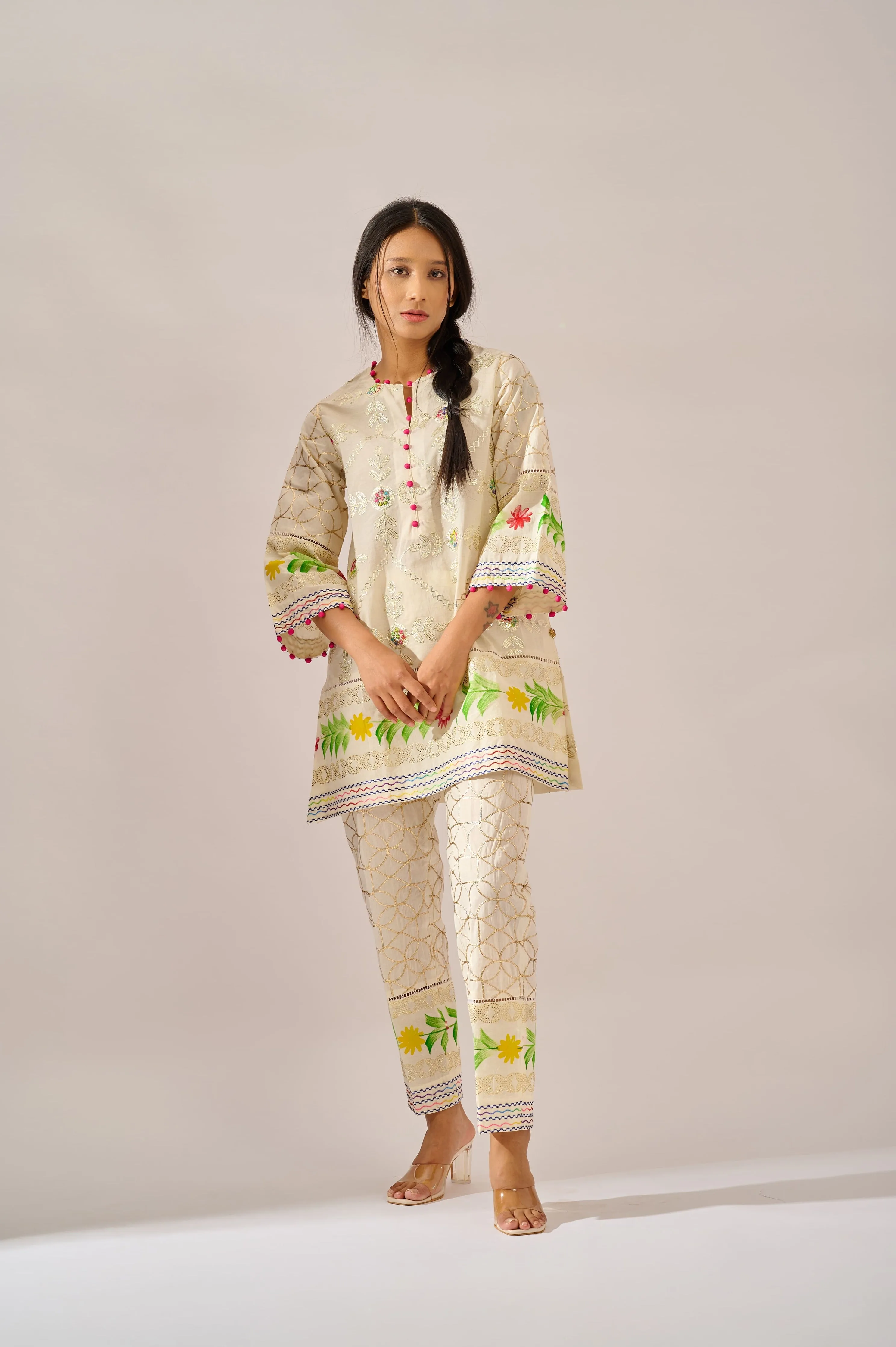 Marigold formal tunic set in cotton