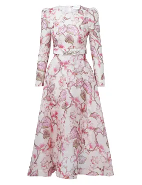 Matchmaker Floral Midi Dress (Coral Hibiscus)