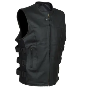 Men S.W.A.T Motorcycle Leather Vest
