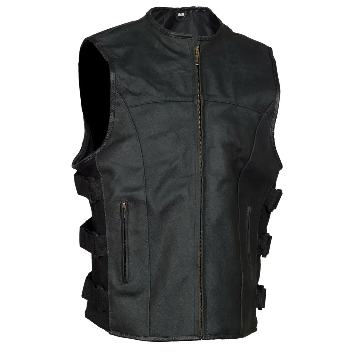 Men S.W.A.T Motorcycle Leather Vest