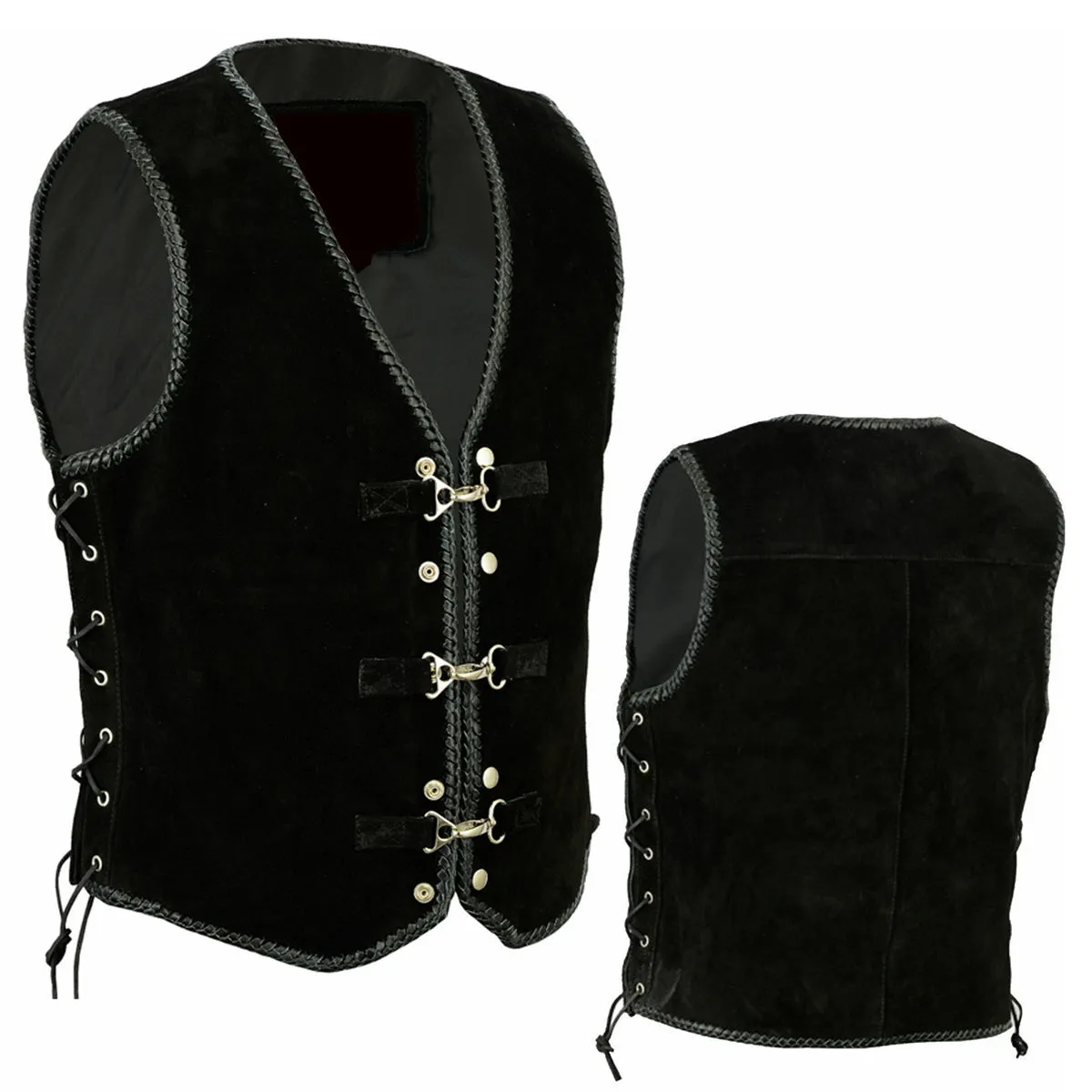 Men Western Suede Leather Vest