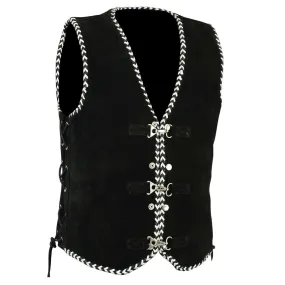 Men Western Suede Leather Vest
