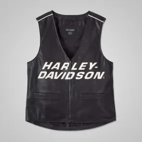 Men's Harley Davidson Leather Vest in Black