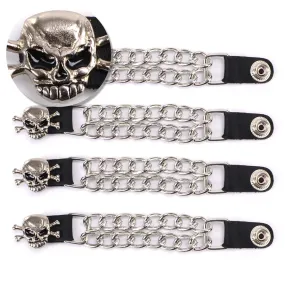 Milwaukee Leather MLA6041SET Skull and Cross Bones 4-PCS Vest Extender