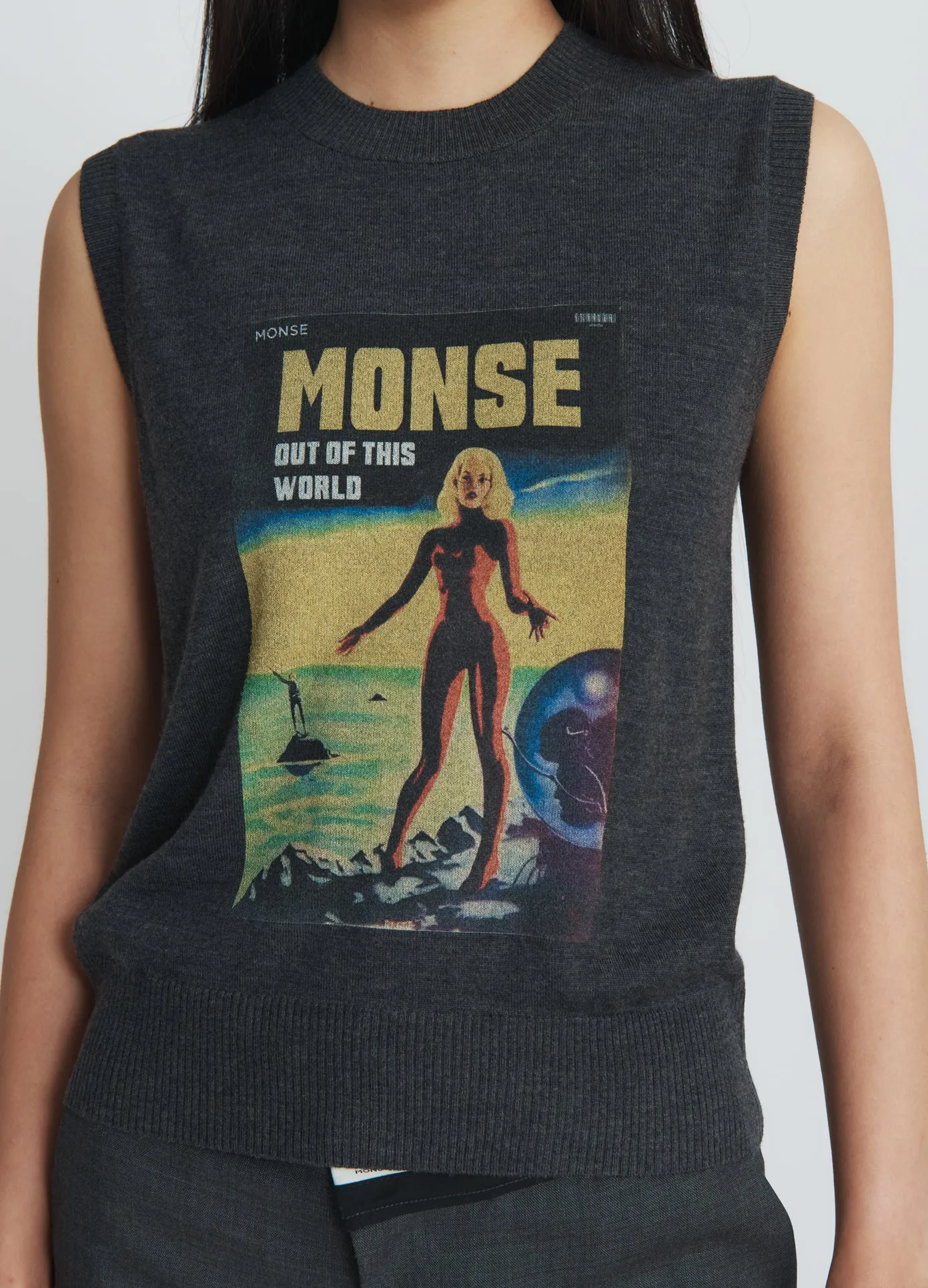MONSE Lady Print Knitted Vest