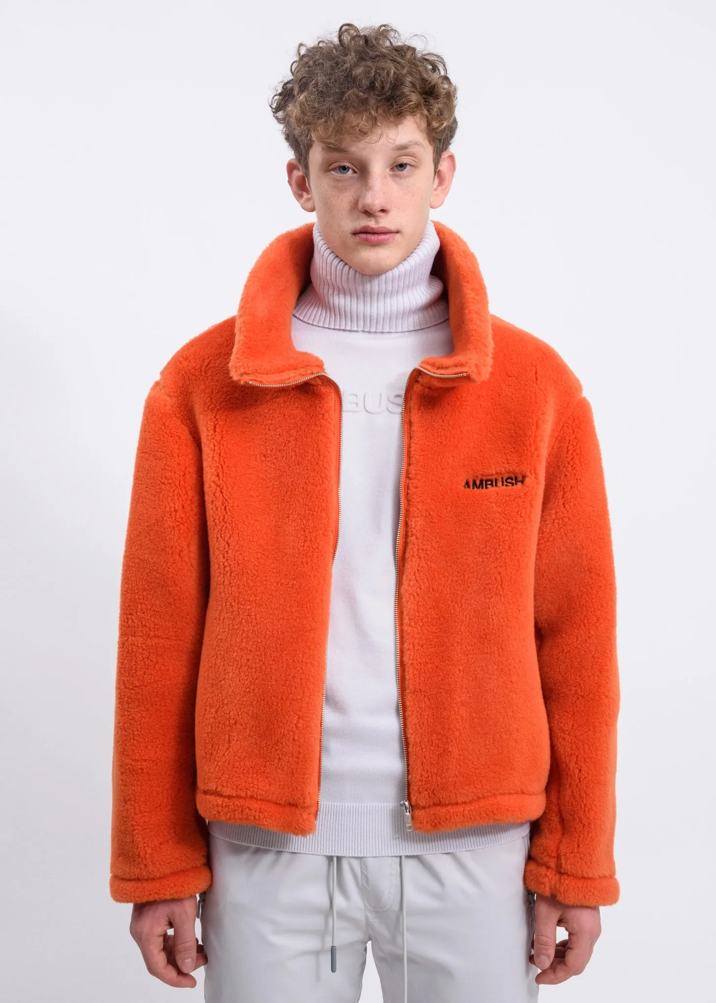 Orange Wool Fleece Jacket