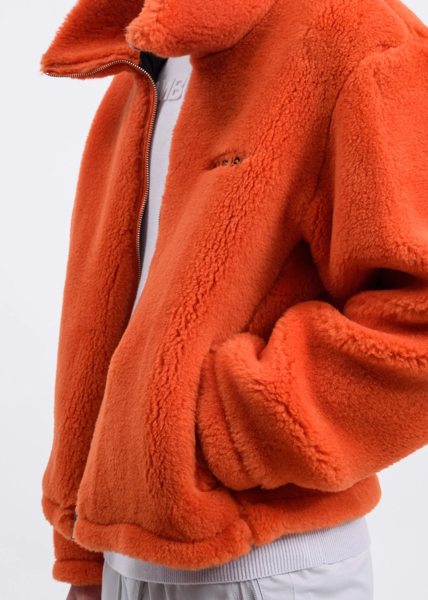 Orange Wool Fleece Jacket