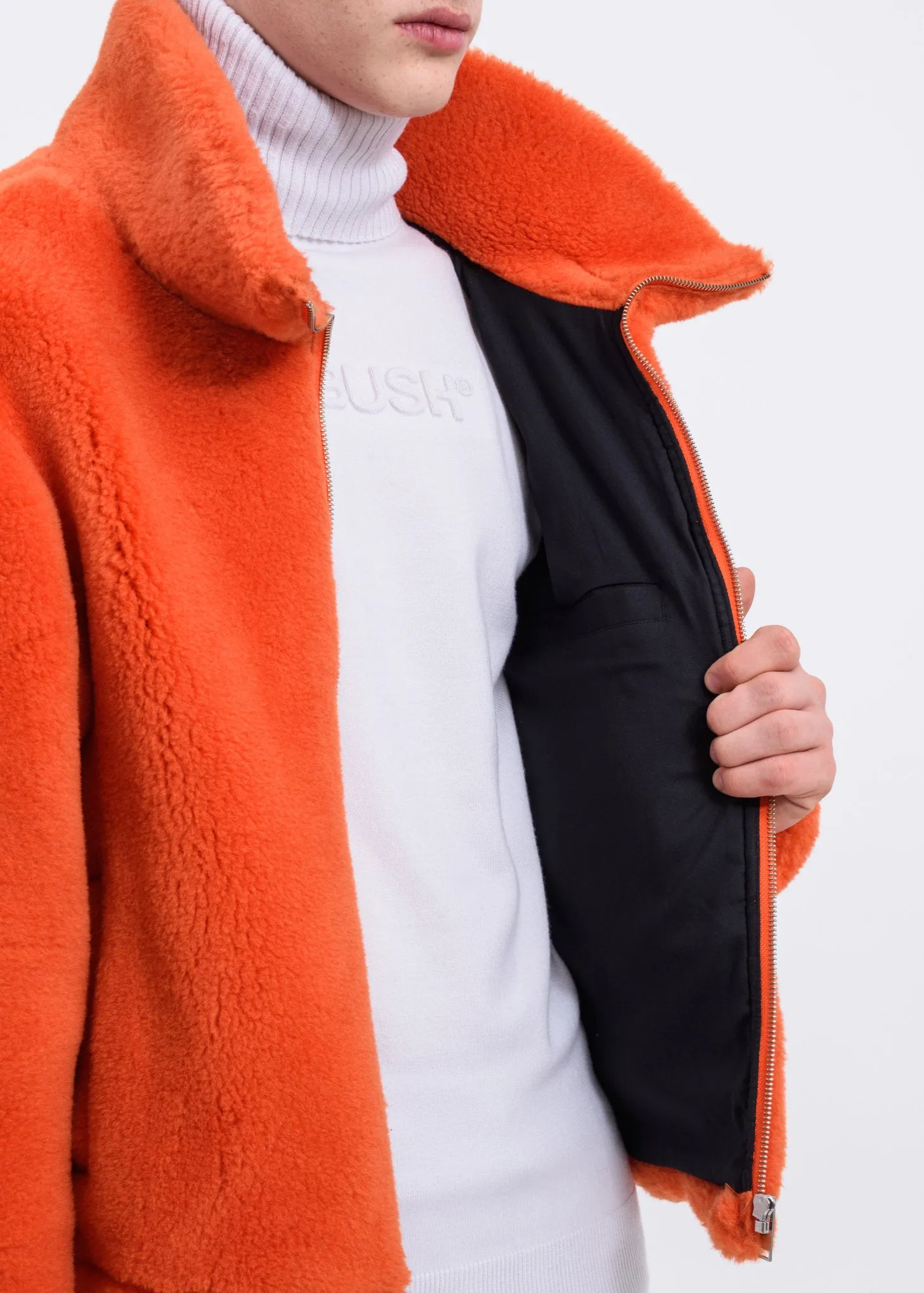 Orange Wool Fleece Jacket