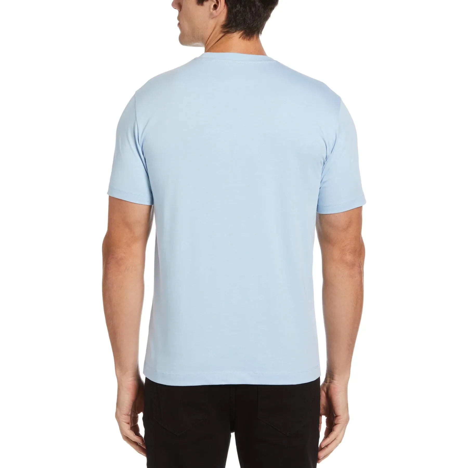 Original Penguin Pin Point Embroidered Logo T-Shirt - Cerulean