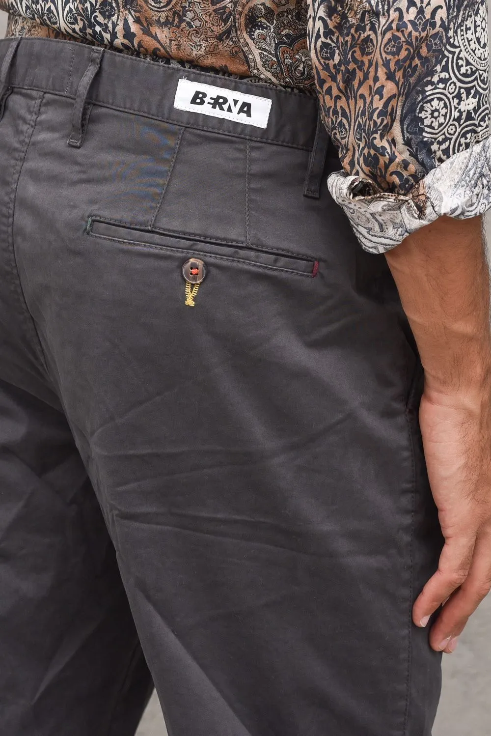 Pantaloni Chinos Slim - Asfalto