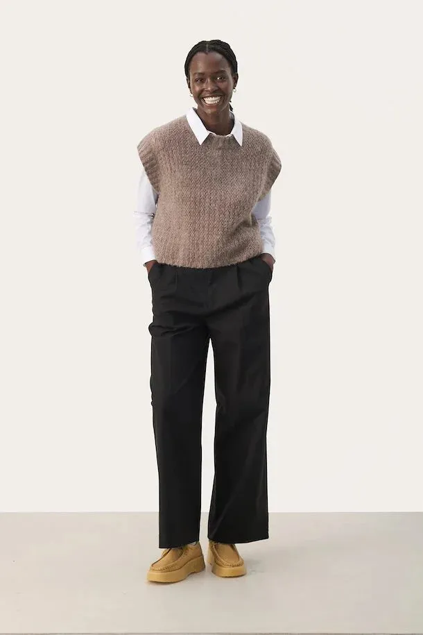 Part Two Landa textural herringbone knit tank Mink Melange