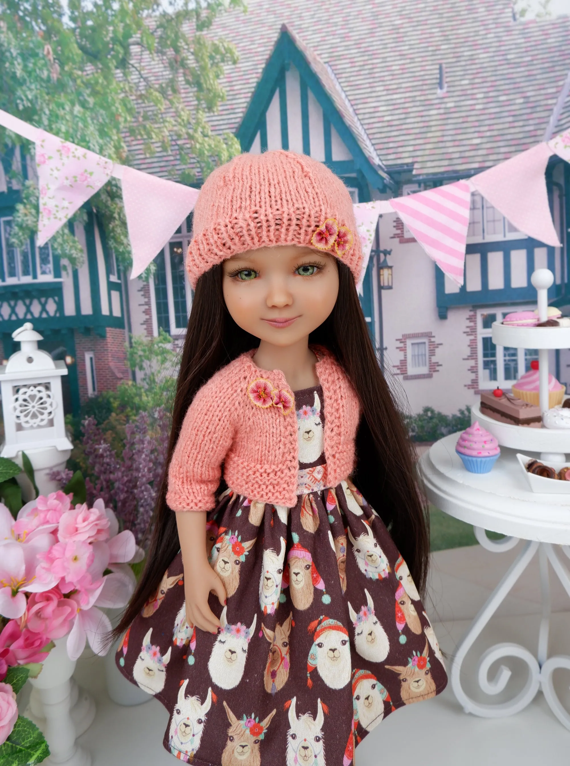 Peruvian Llama - dress and sweater set with shoes for Ruby Red Fashion Friends doll