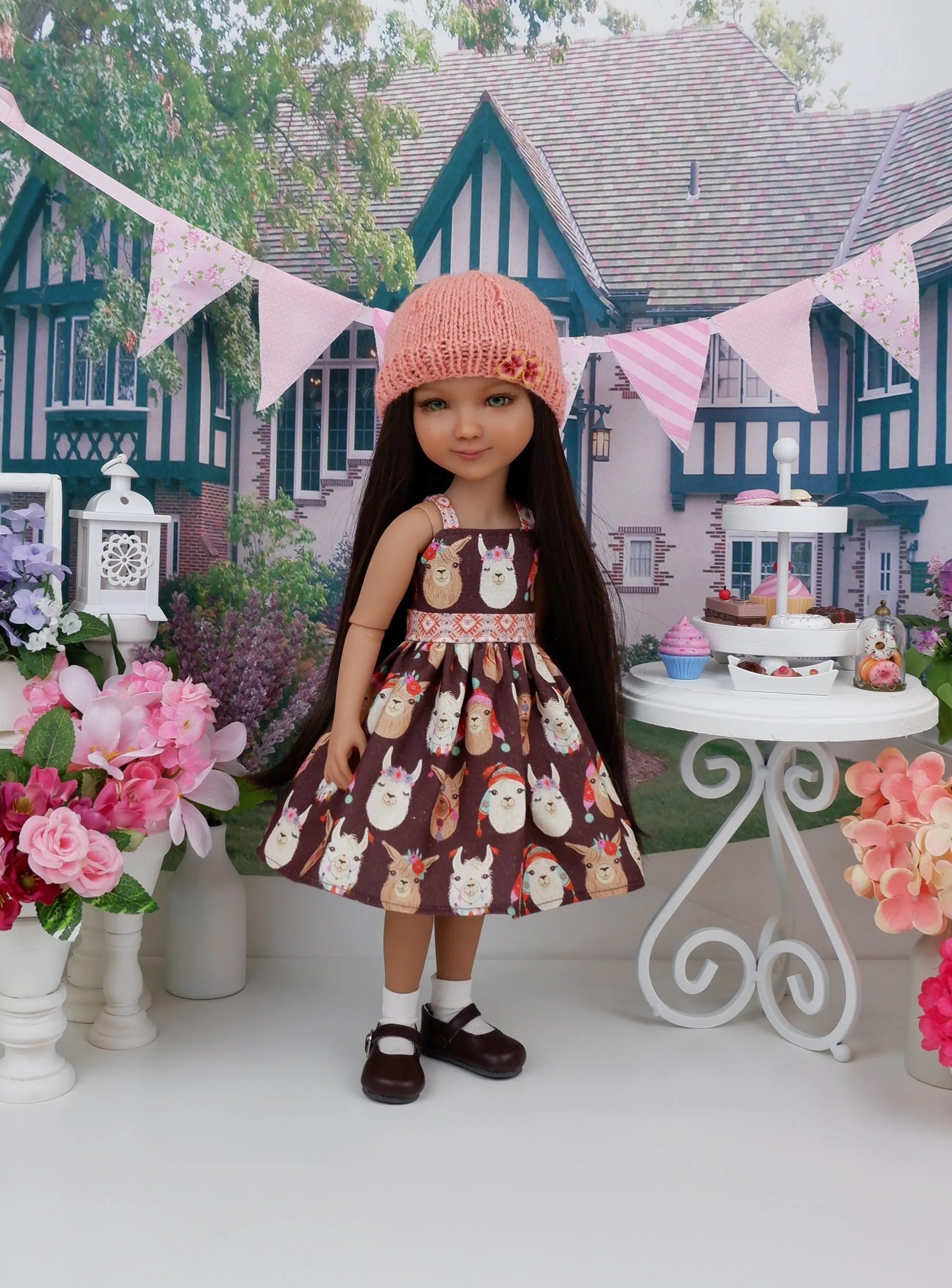 Peruvian Llama - dress and sweater set with shoes for Ruby Red Fashion Friends doll