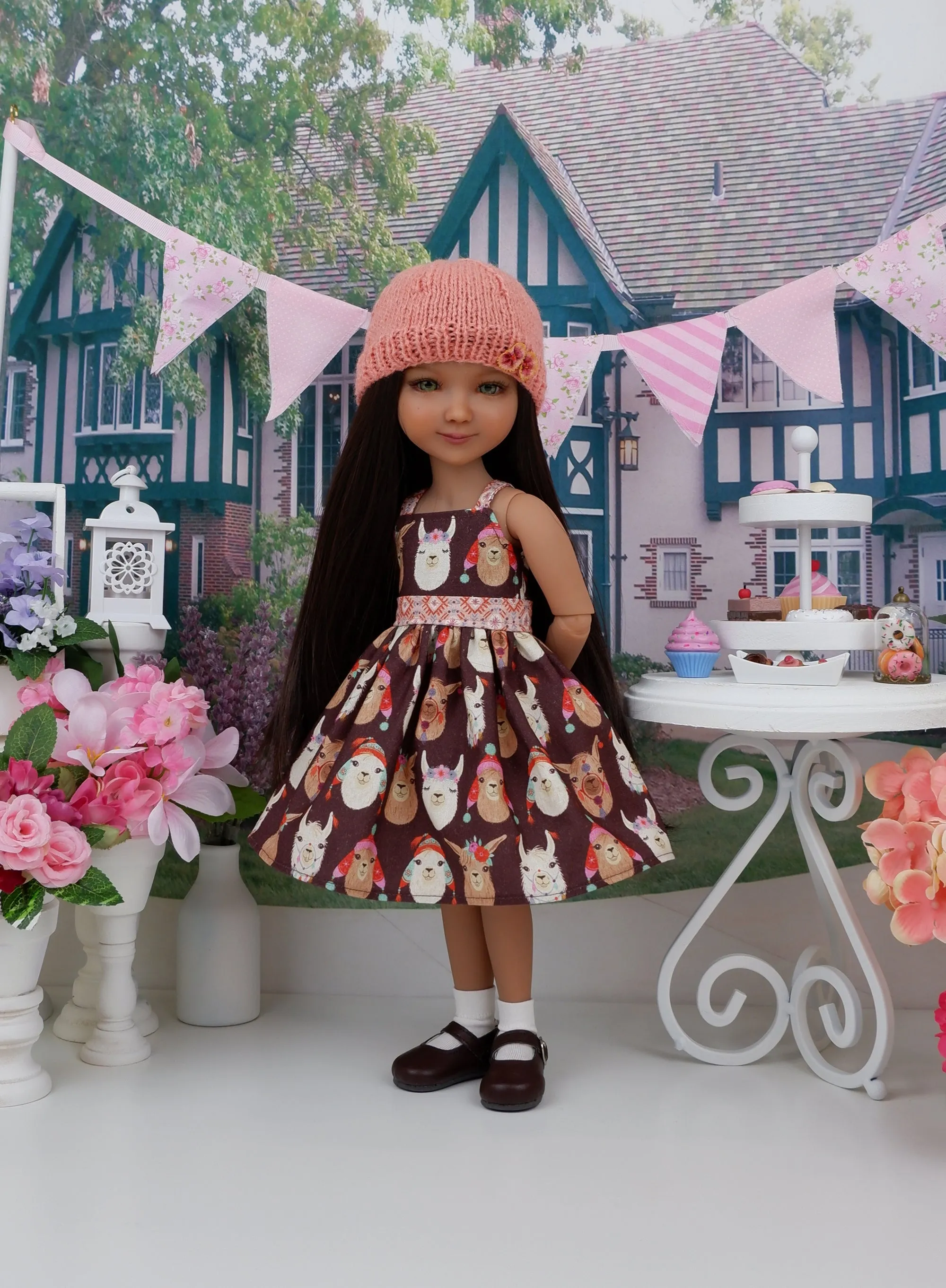 Peruvian Llama - dress and sweater set with shoes for Ruby Red Fashion Friends doll
