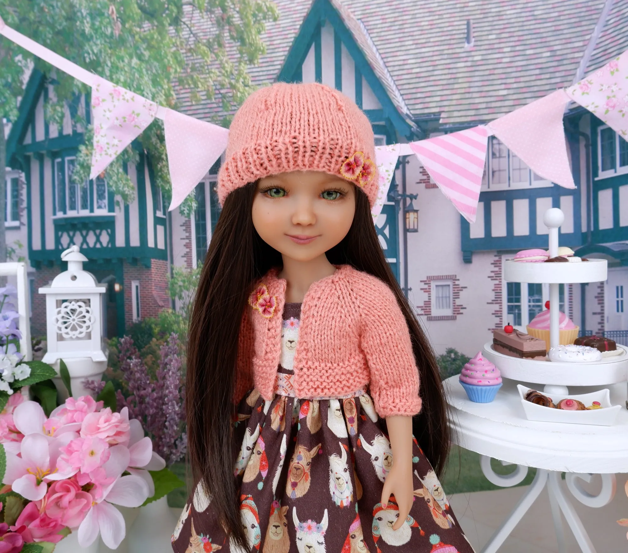 Peruvian Llama - dress and sweater set with shoes for Ruby Red Fashion Friends doll