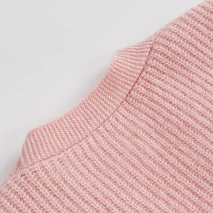 Pink Bow Knot Knit Cardigan Sweater Irregular Suspender Dress