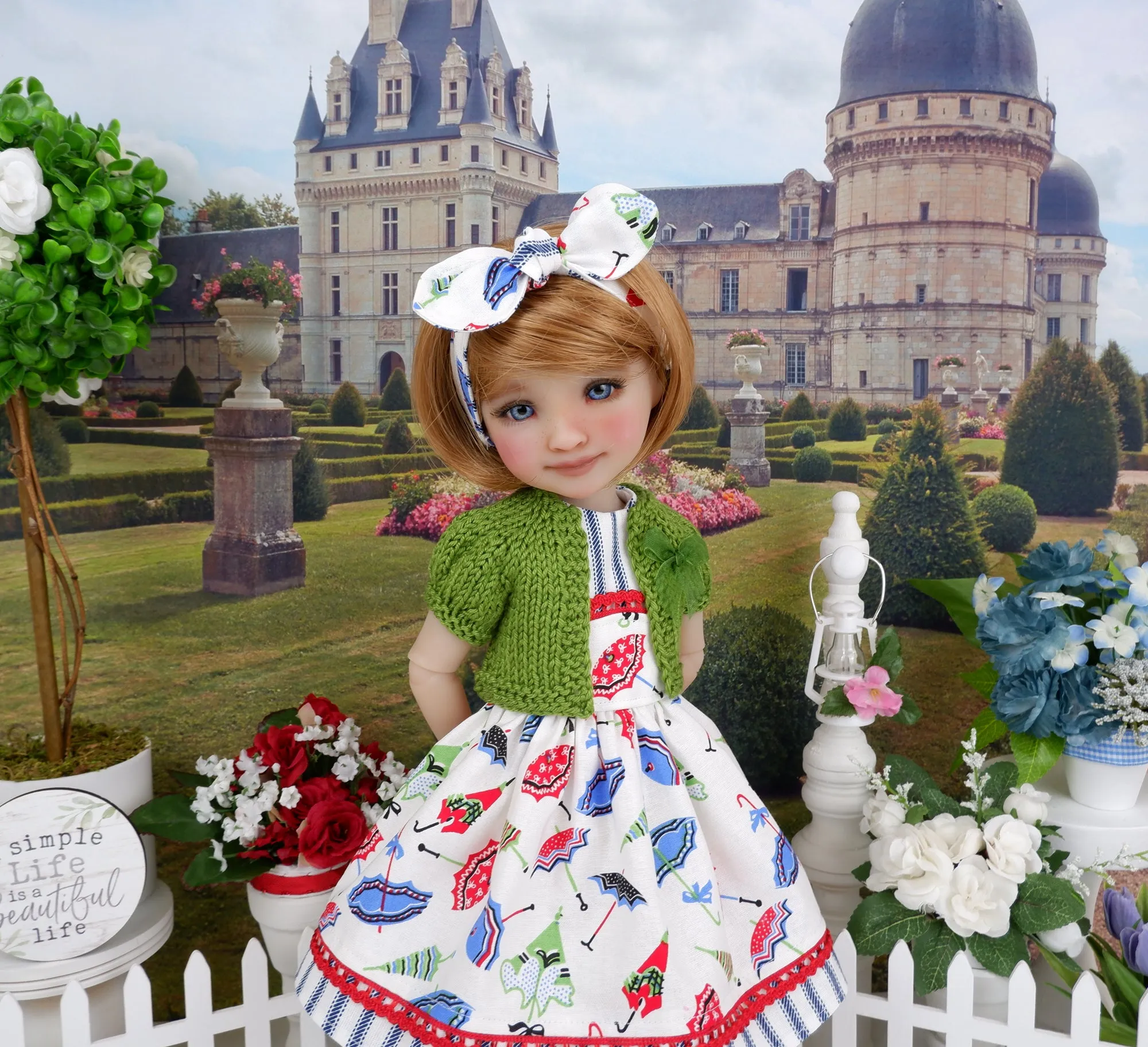 Pretty Parasol - dress and sweater with shoes for Ruby Red Fashion Friends doll