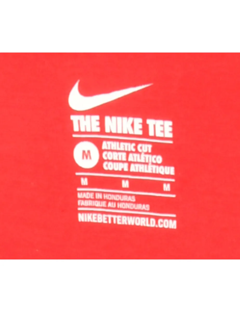 Red Nike Printed T-shirt - M