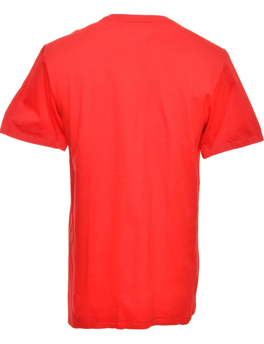 Red Nike Printed T-shirt - M