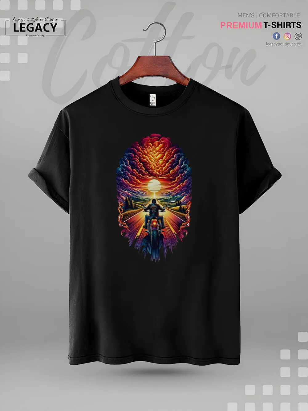 Rider Sunset Harley Davidson Robe High Quality In Cheapest Price Men's T-Shirt