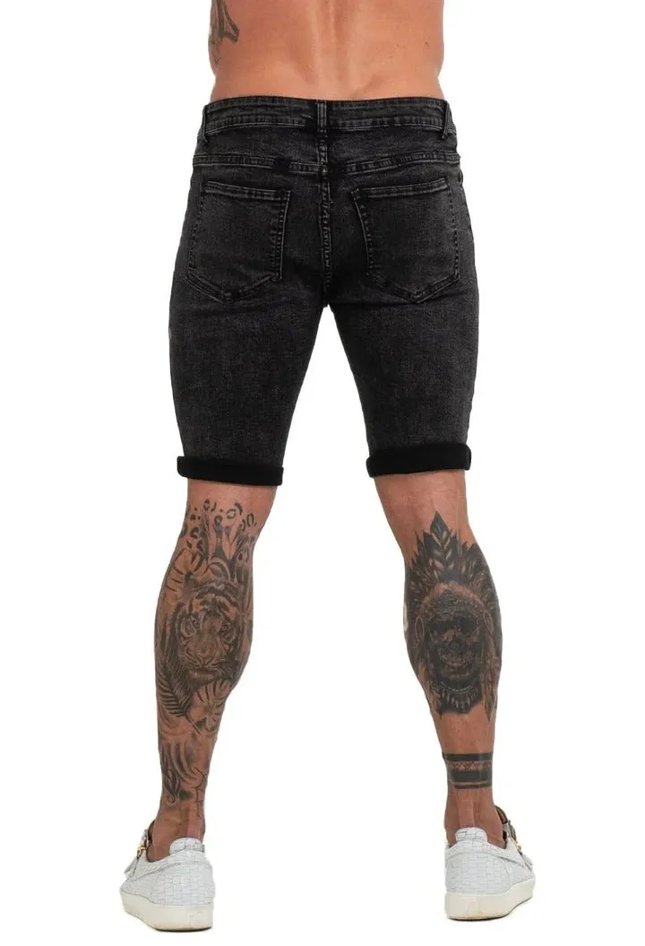 Ripped Black Short Skinny Jeans