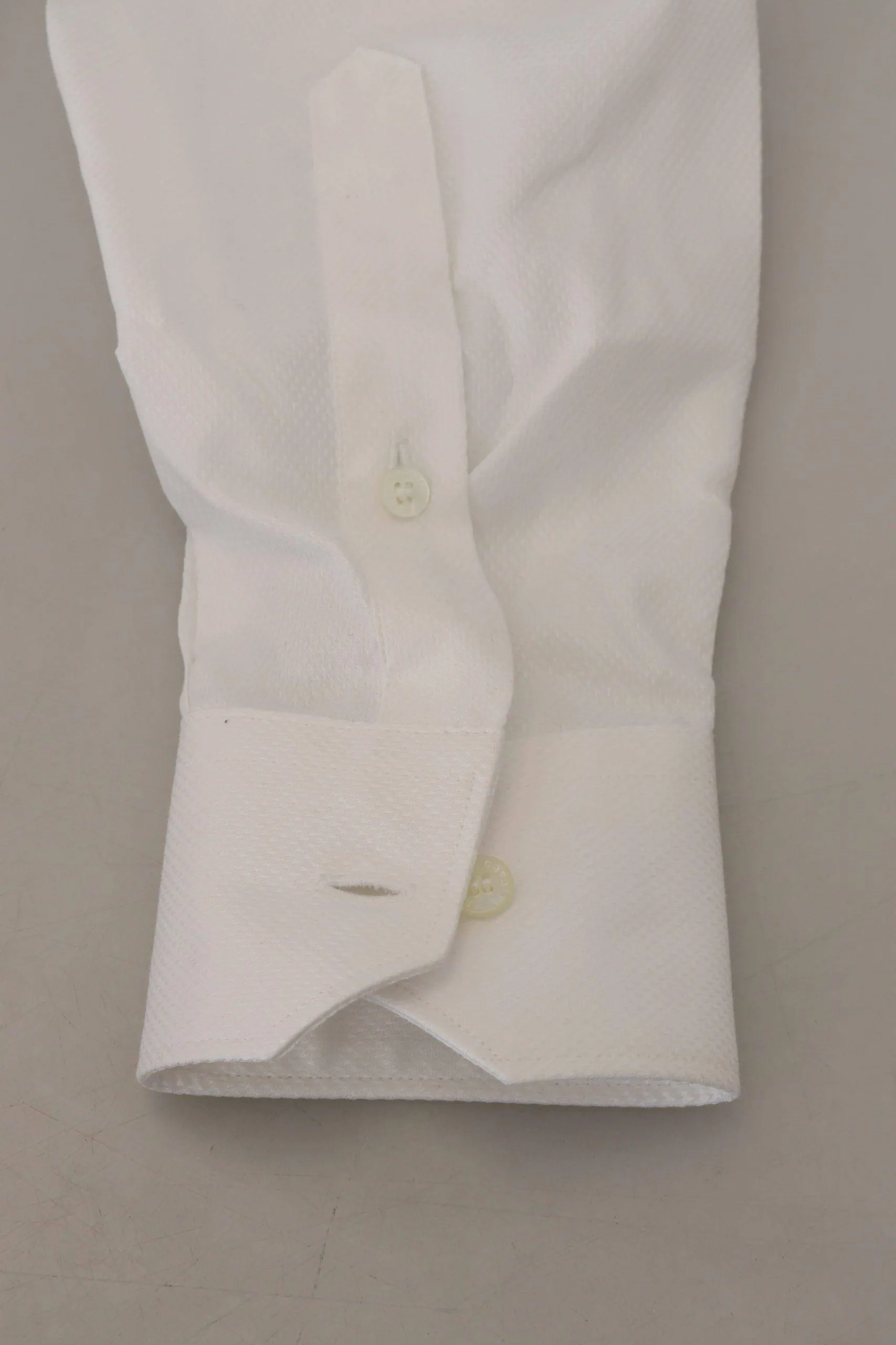 Roberto Cavalli White Cotton Formal Dress Slim Fit Shirt