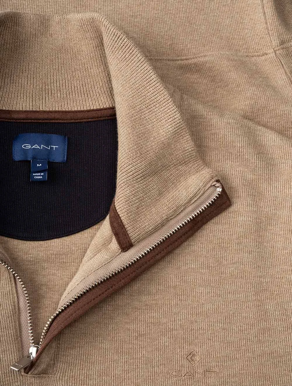 Sacker Rib Half Zip Khaki Melange