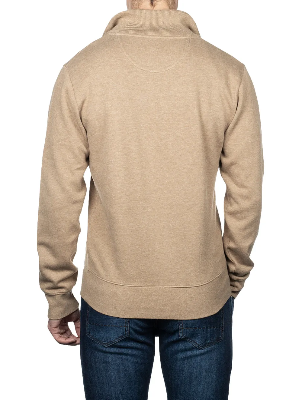 Sacker Rib Half Zip Khaki Melange