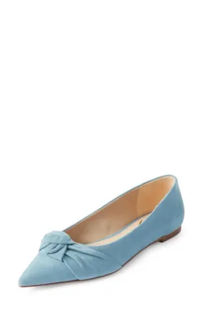 Sam Edelman Wheaton Aspen Sky Suede Fashion Slip On Pointed Toe Ballet Flats