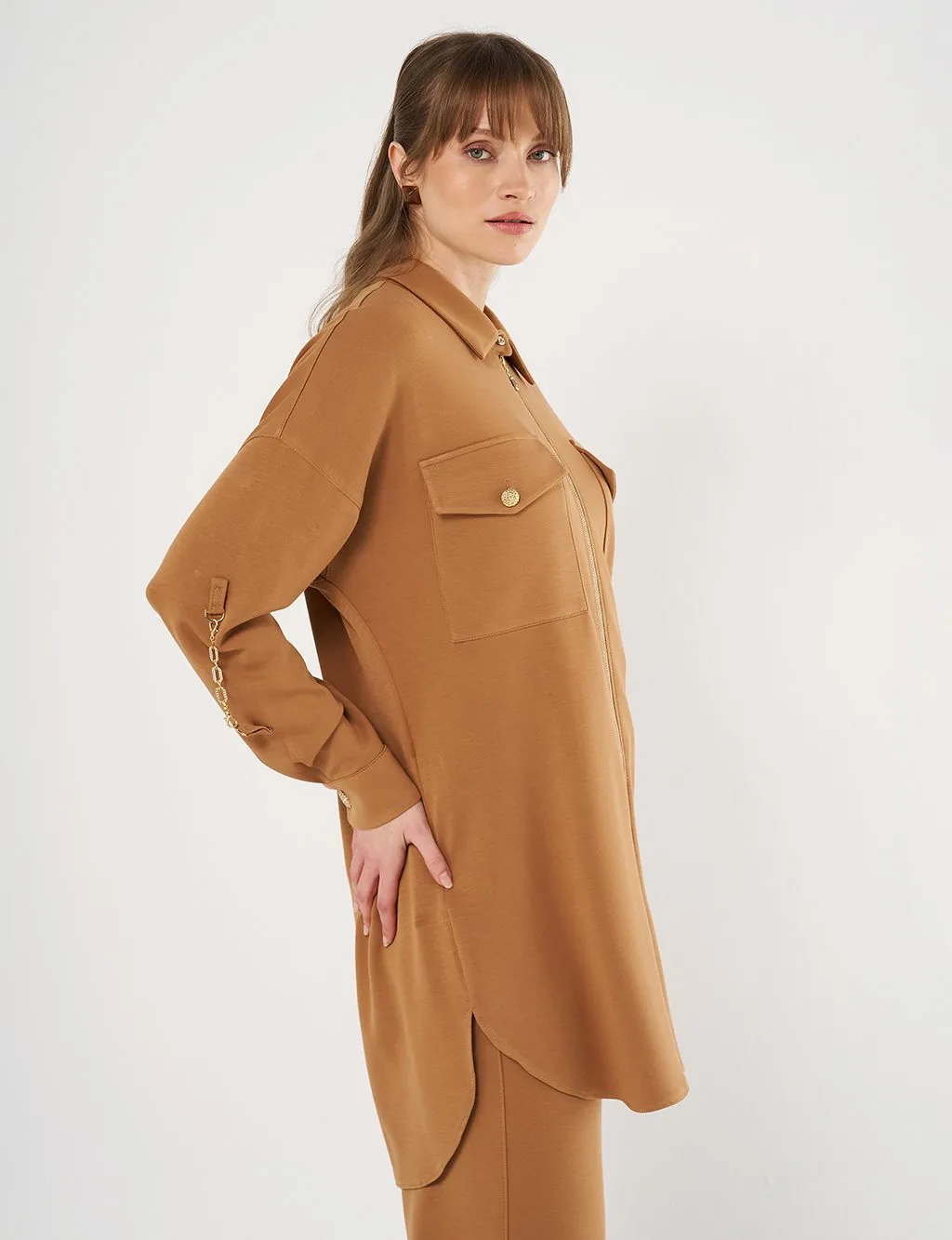 Scuba Double Suit Tobacco with Pocket Details