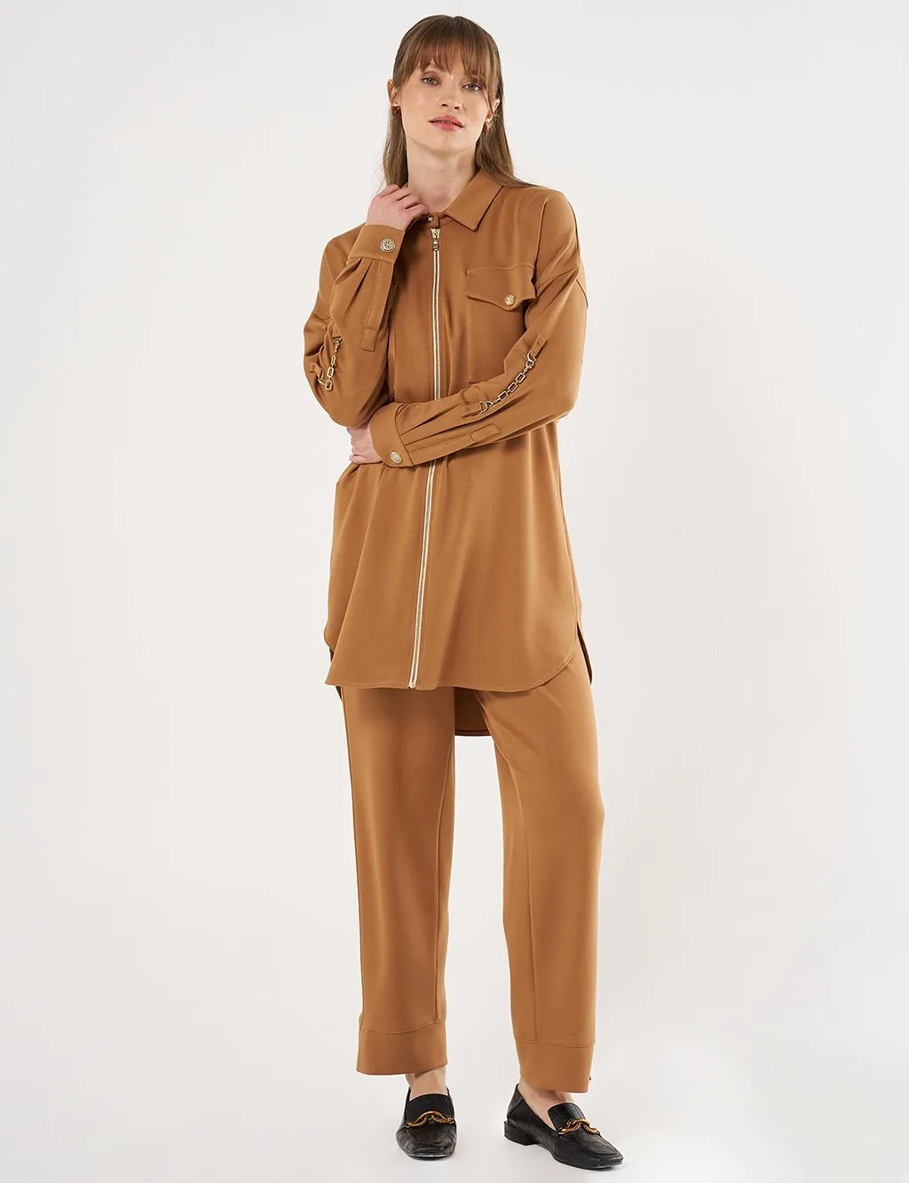 Scuba Double Suit Tobacco with Pocket Details