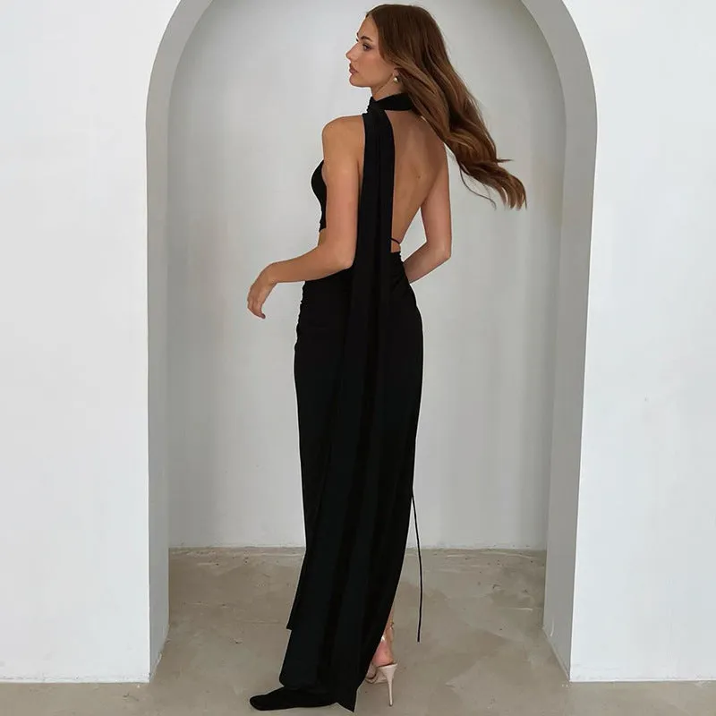 Sheila Hollow Out Strapless Backless Maxi Dress
