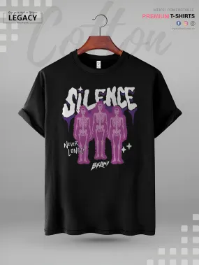 Silence Graphic Printed Men's High Quality T-Shirt In Lowest Price In Dhaka