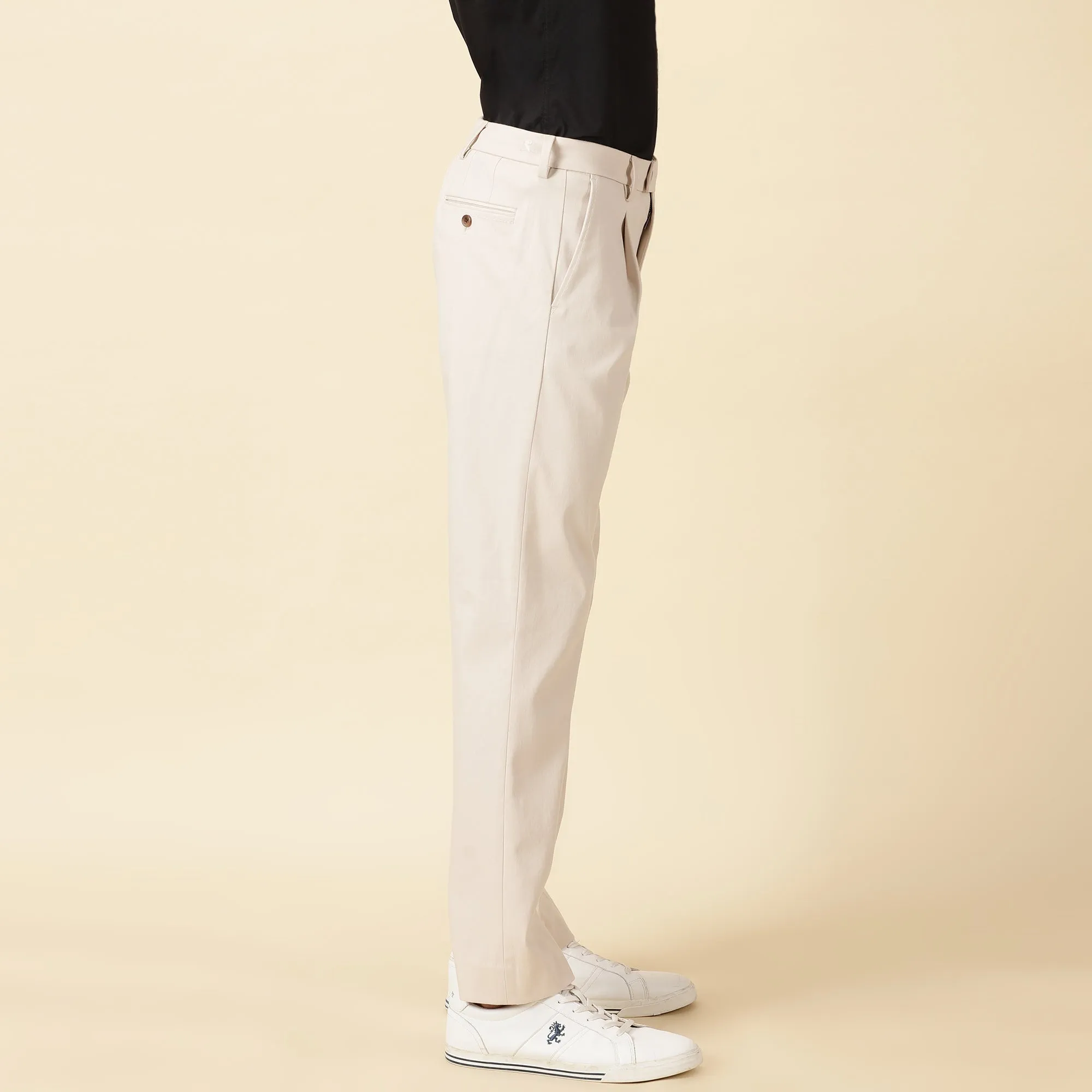 Single Pleated Relaxed Fit Trousers - French Oak