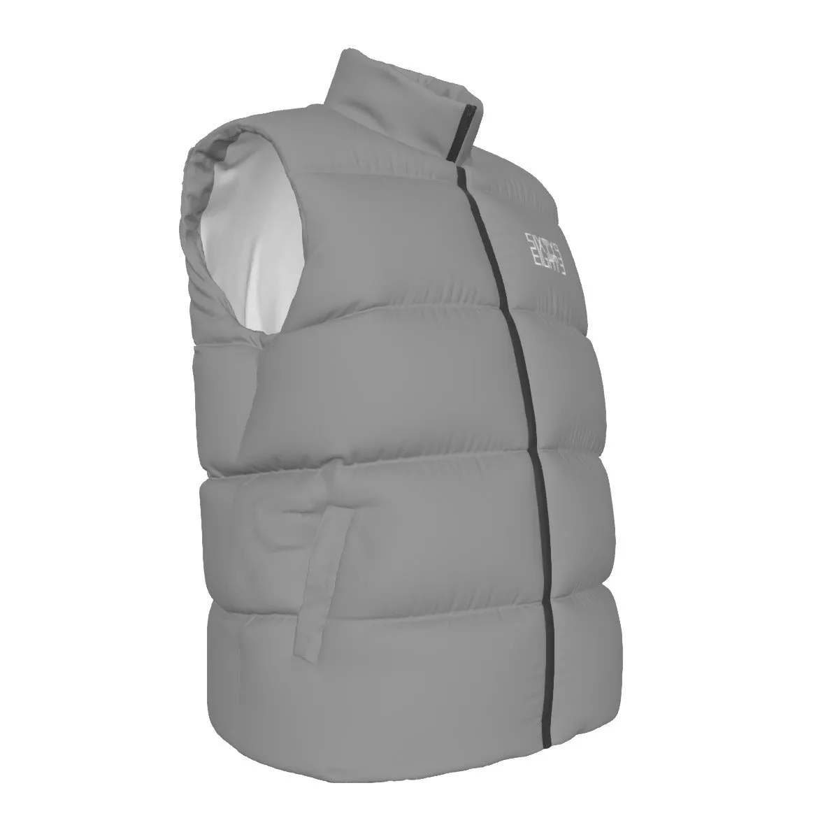 Sixty Eight 93 Logo White Grey Unisex Puffer Vest