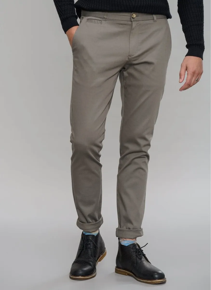 Slim Fit Chino Pants in Taupe
