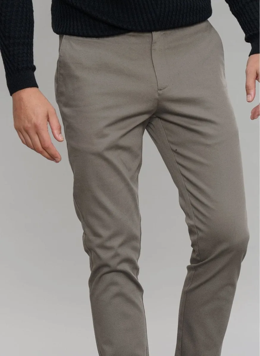 Slim Fit Chino Pants in Taupe