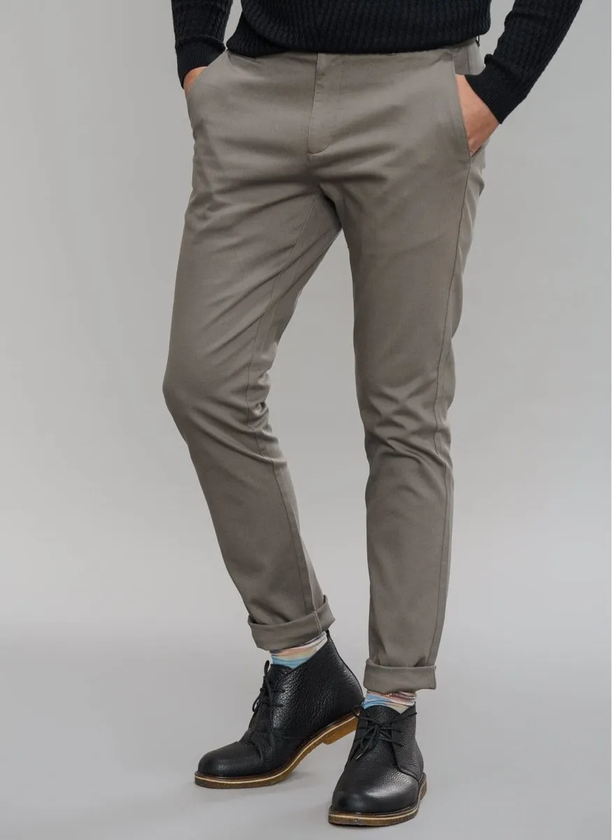 Slim Fit Chino Pants in Taupe