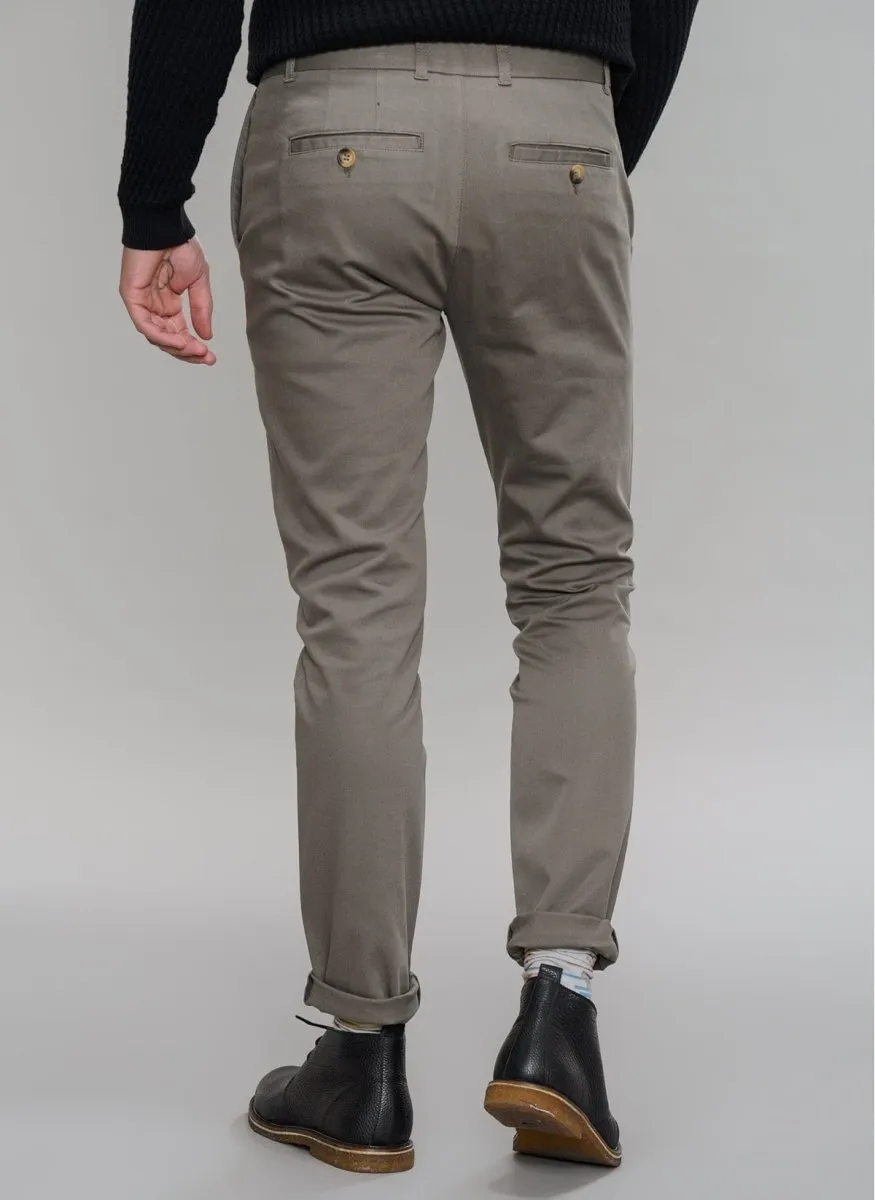 Slim Fit Chino Pants in Taupe